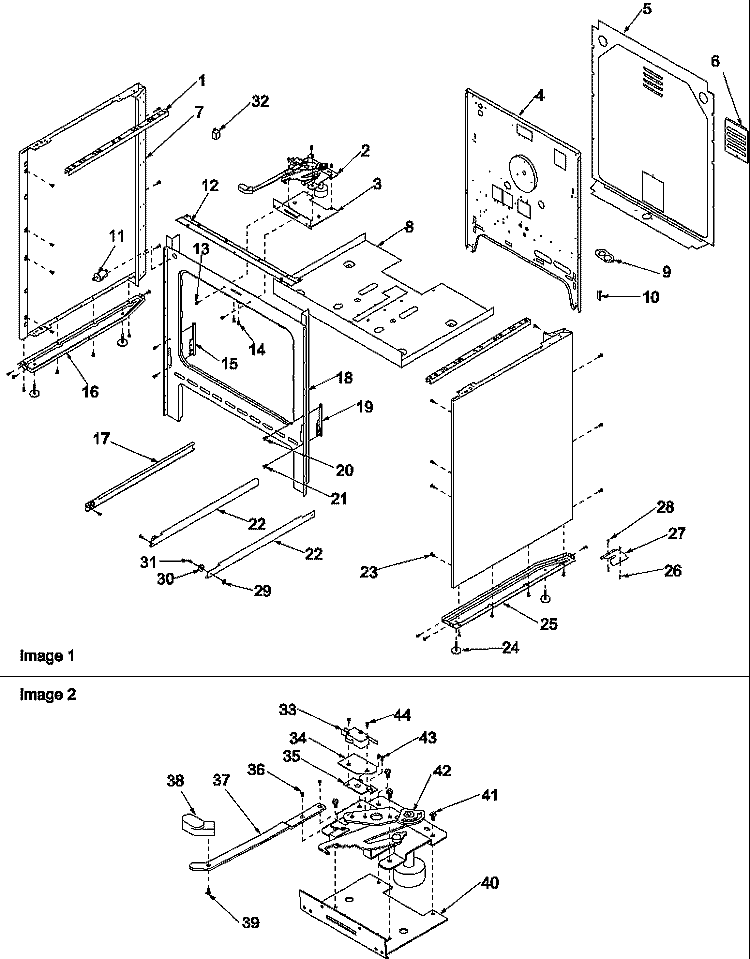 CABINET Diagram and Parts List for ART6110LL P1143451NLL Amana Range