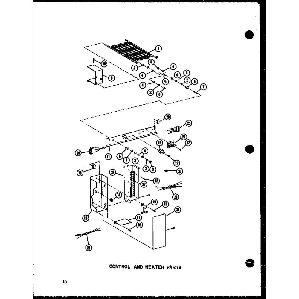 Control And Heater Parts 2 Diagram and Parts List for EBAH,BAH35 P55895-2 Amana Air Conditioner