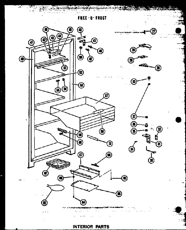 Section 1 Diagram and Parts List for UF12W-AG P60345-1WG Amana Freezer