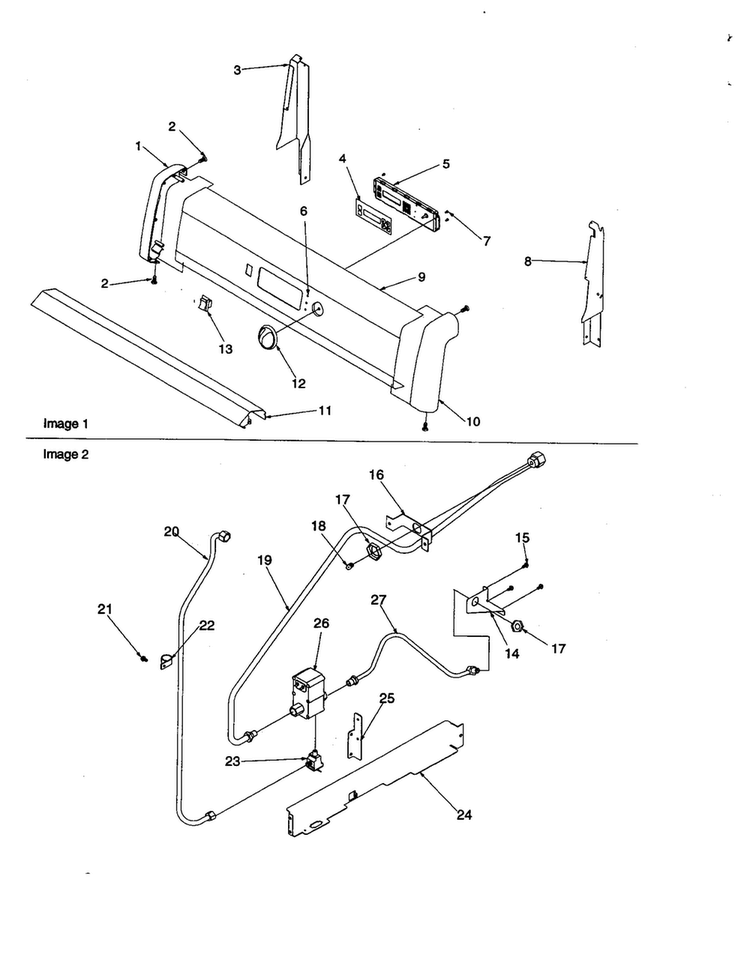 Backguard And Gas Supply Diagram and Parts List for CSG7103W P1143397NW Amana Range