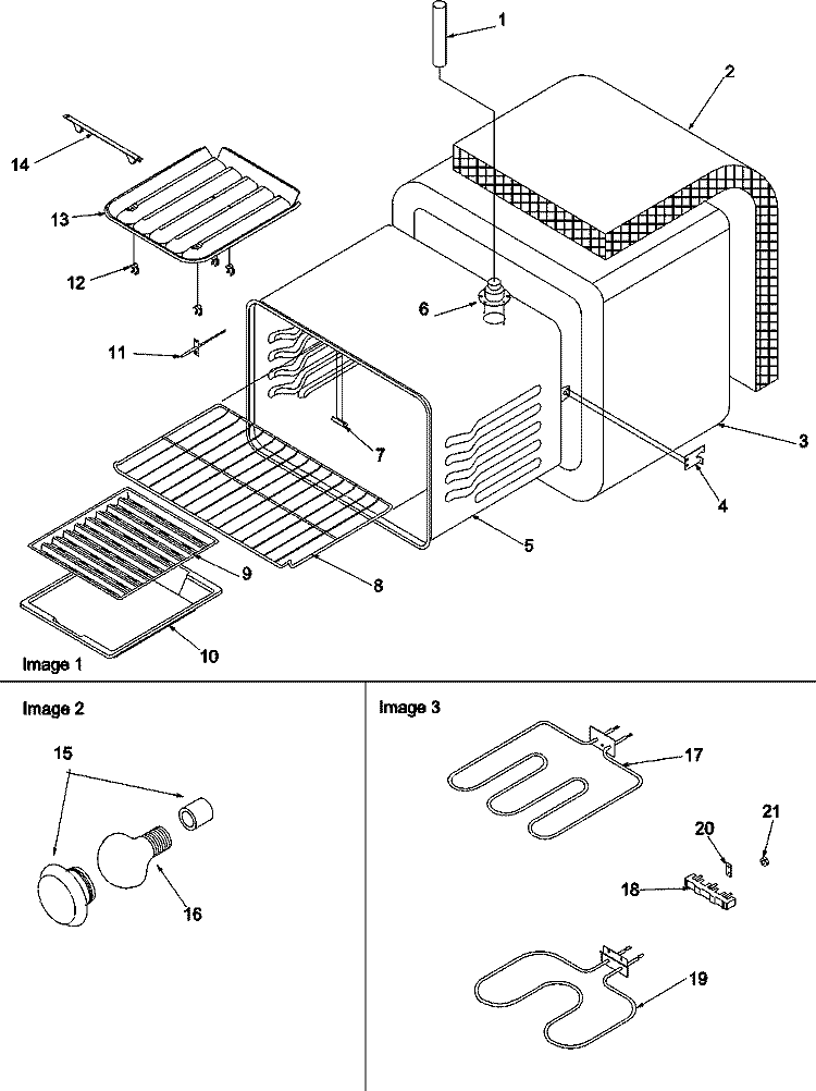 Cavity Diagram and Parts List for ARRS6550LL P1130647NLL Amana Range