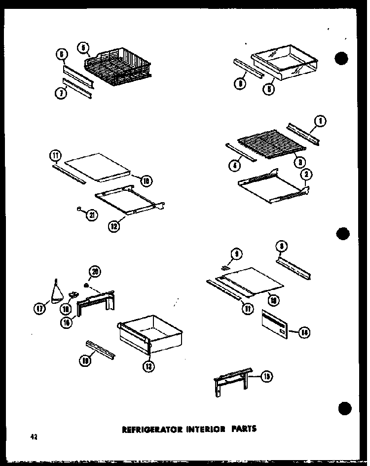 Refrigerator Interior Parts Diagram and Parts List for ESR17N-A-P60350-55WA  Amana Refrigerator