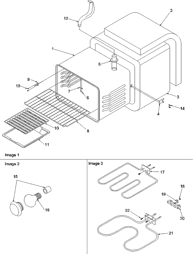 Cavity Diagram and Parts List for CST6003W P1143840N W Amana Range