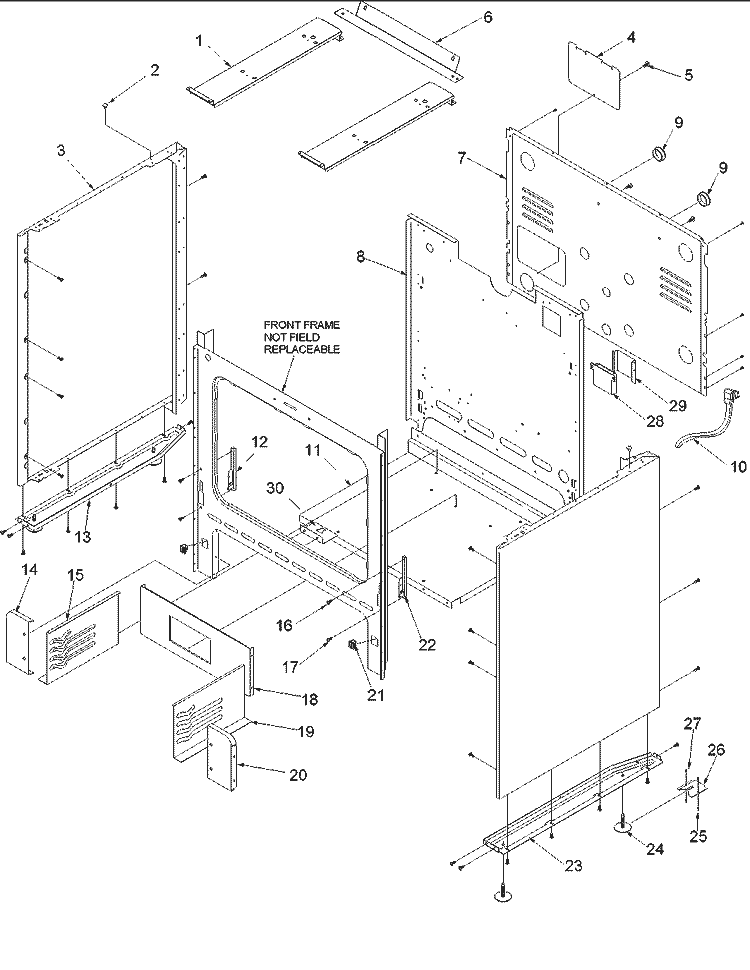 Cabinet Diagram and Parts List for CSG3601W P1143396N W Amana Range