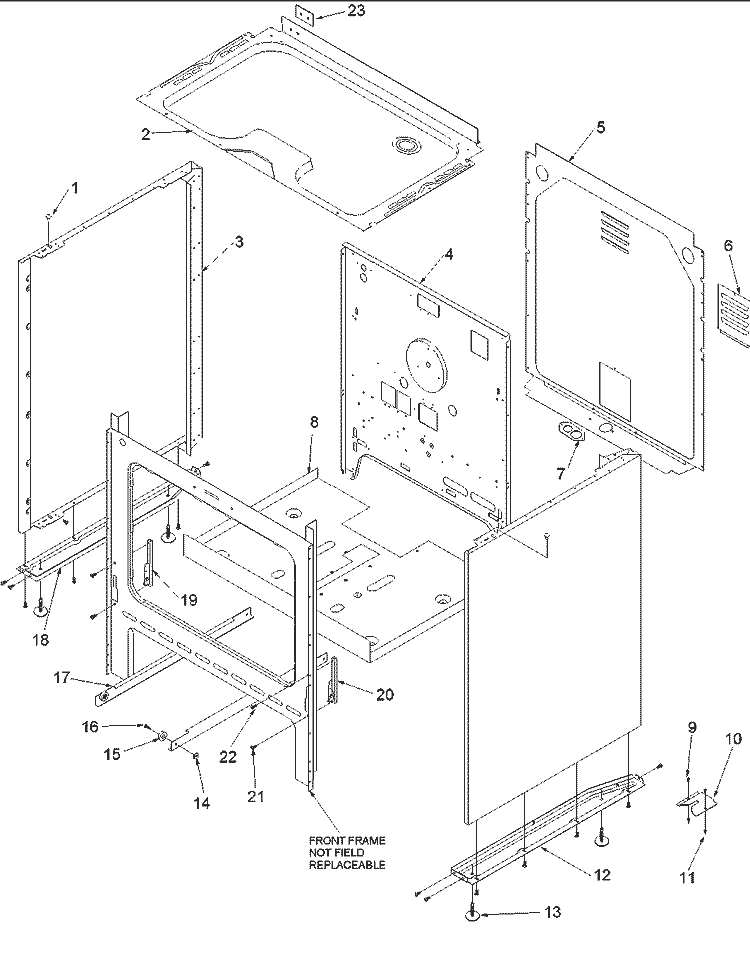 Cabinet Diagram and Parts List for CSR3602WW P1143838NWW Amana Range