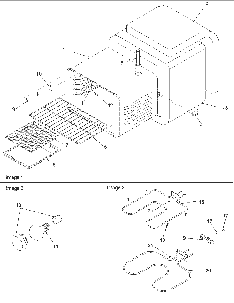 Cavity Diagram and Parts List for CSR3602WW P1143838NWW Amana Range