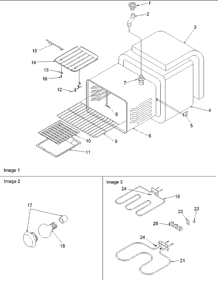 Cavity Diagram and Parts List for ARTS6650WW P1130678NWW Amana Range