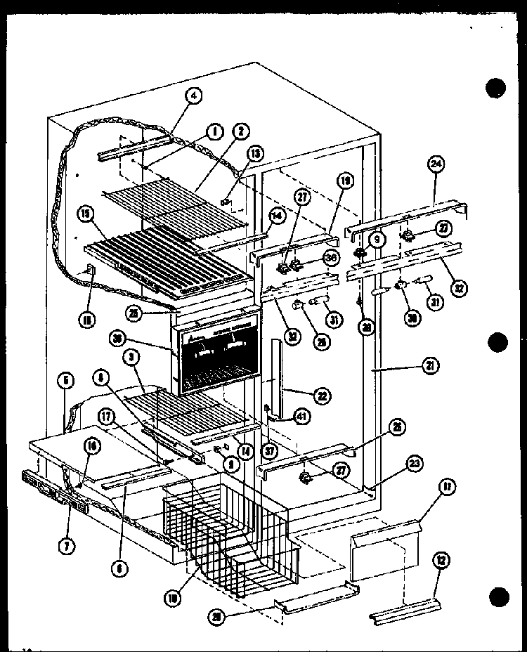 Freezer Accessories Diagram and Parts List for SLDI25GL-P7642105WL  Amana Refrigerator