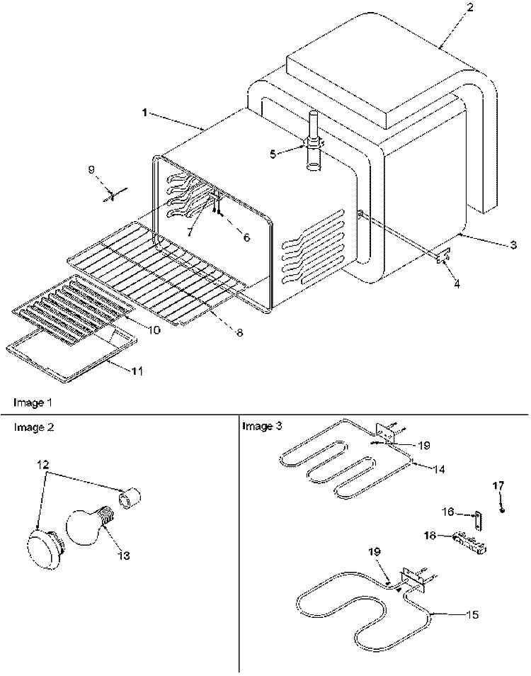 Cavity Diagram and Parts List for ARR6220L P1143808N L Amana Range