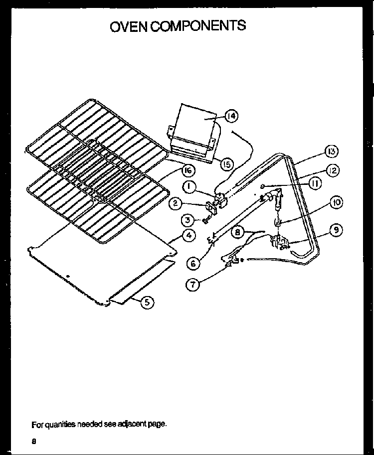Oven Components Diagram and Parts List for SBK26FS5 P1142148NL Amana Range