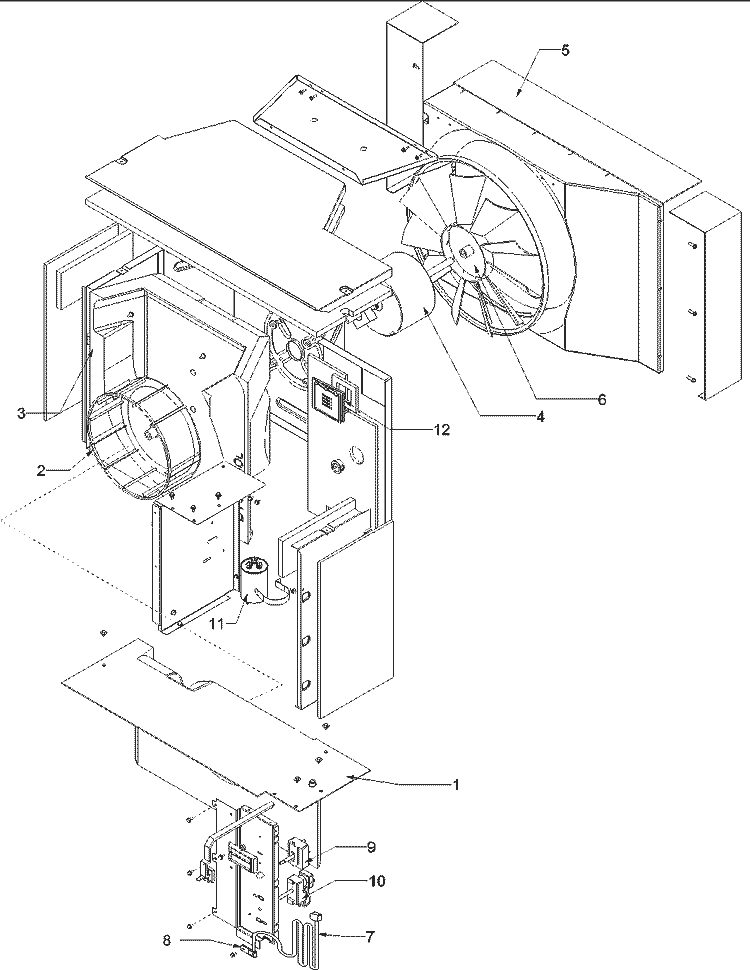 Center Partition Assy and Controls Diagram and Parts List for RCF24080C5ER RE RCF24080C5ER B Amana Air Conditioner