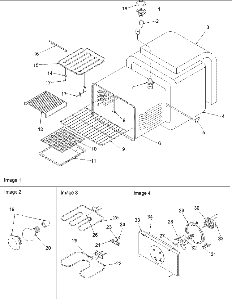 Cavity Diagram and Parts List for ARTSC8650E P1130694N E Amana Range