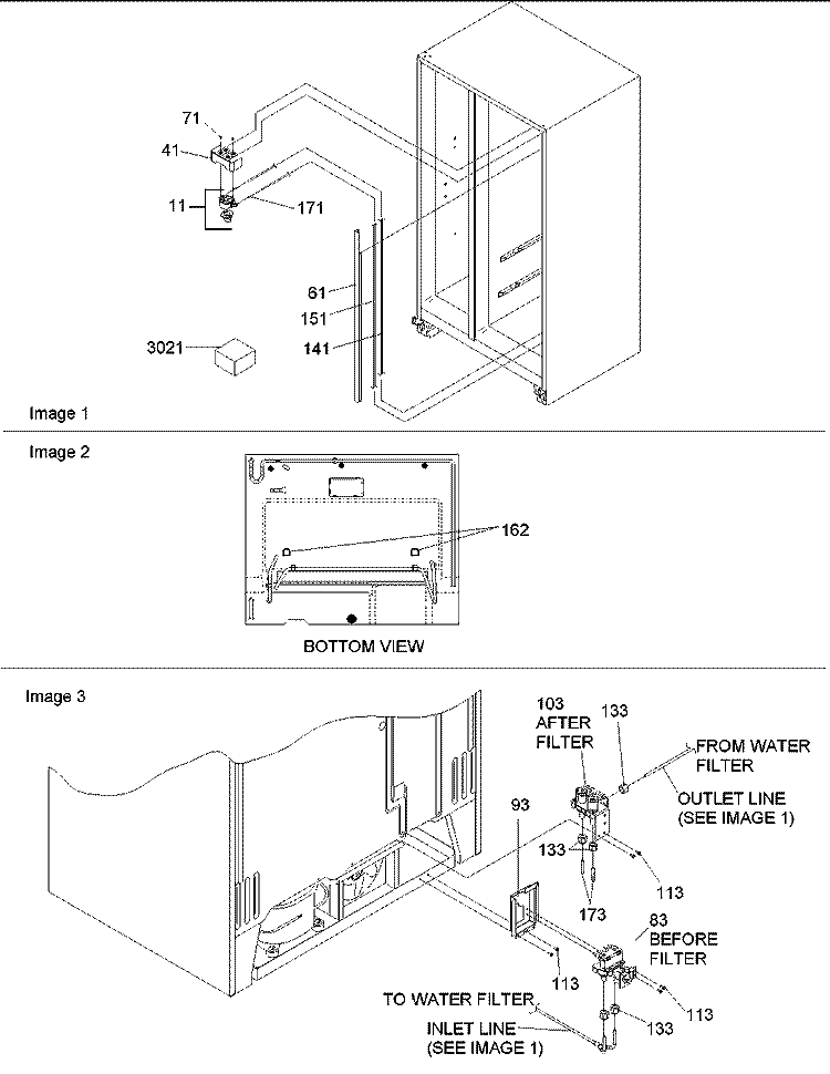 Water Filter Assy Diagram and Parts List for DRS2662AC PDRS2662AC0 Amana Refrigerator