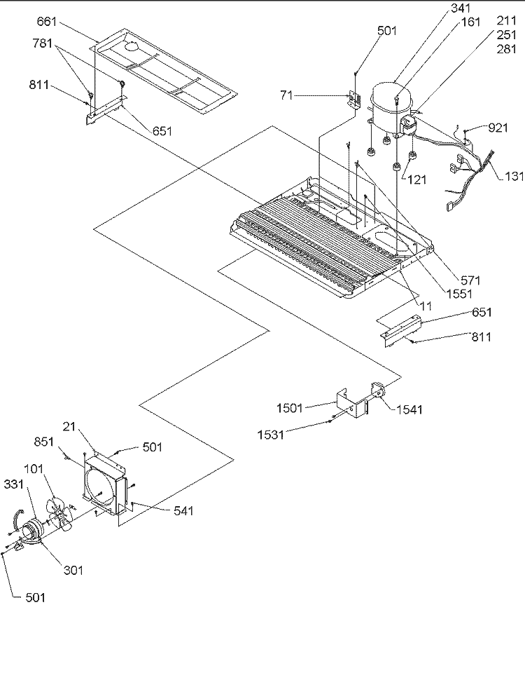 Machine Compartment Diagram and Parts List for DRS2662AC PDRS2662AC0 Amana Refrigerator