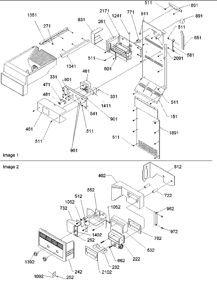 Ice Maker / Control Assy Diagram and Parts List for DRS2662AC PDRS2662AC0 Amana Refrigerator