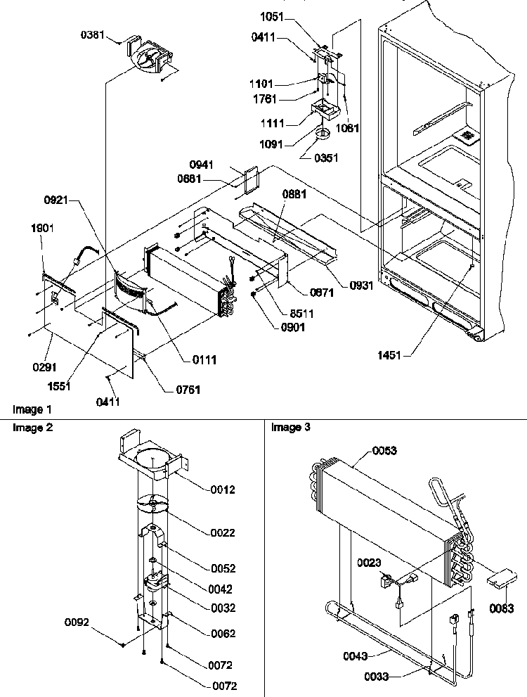 Evap & Fz Control Assy Diagram and Parts List for BX21TW-P1196513WW  Amana Refrigerator