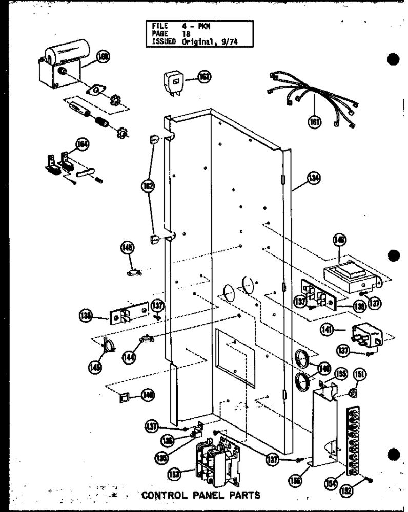 Control Panel Parts 2 Diagram and Parts List for PKM3-1H P55196-5C Amana Air Conditioner
