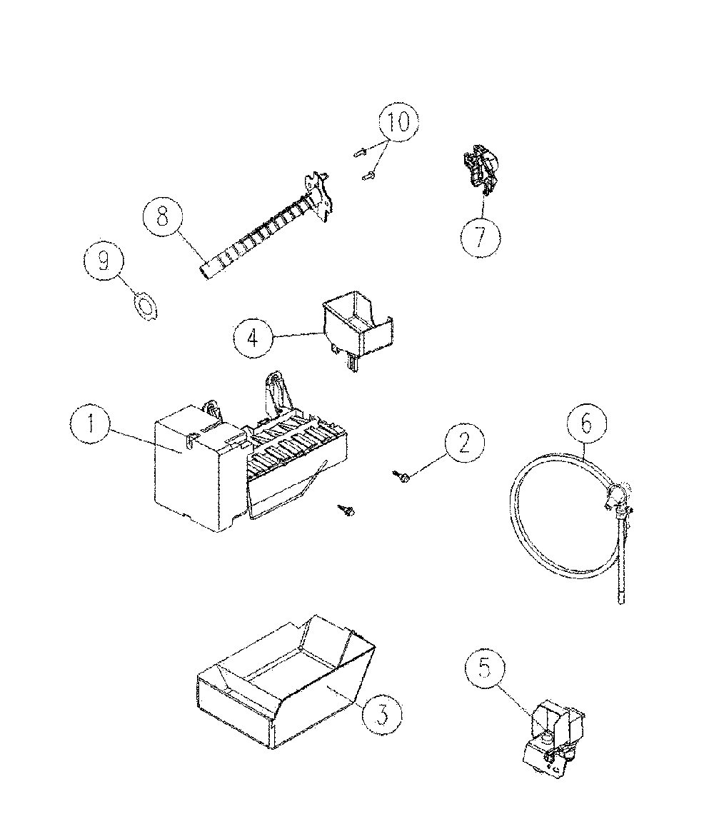 Icemaker Diagram and Parts List for 11160515911  Kenmore Refrigerator