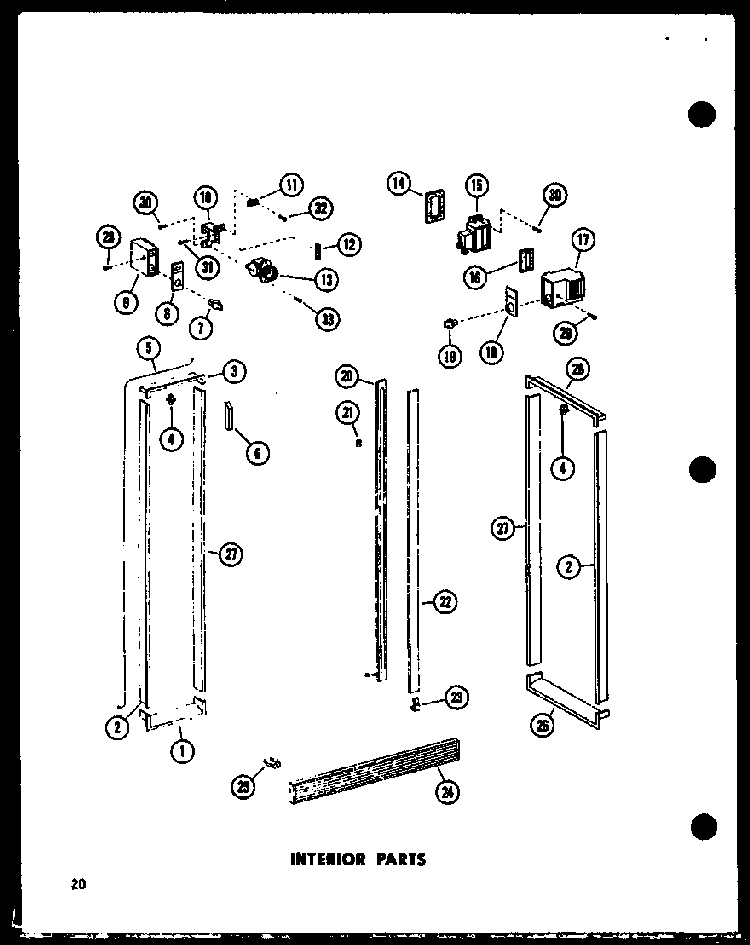 Interior Parts Diagram and Parts List for ESR22C-G-P73900-10WG  Amana Refrigerator