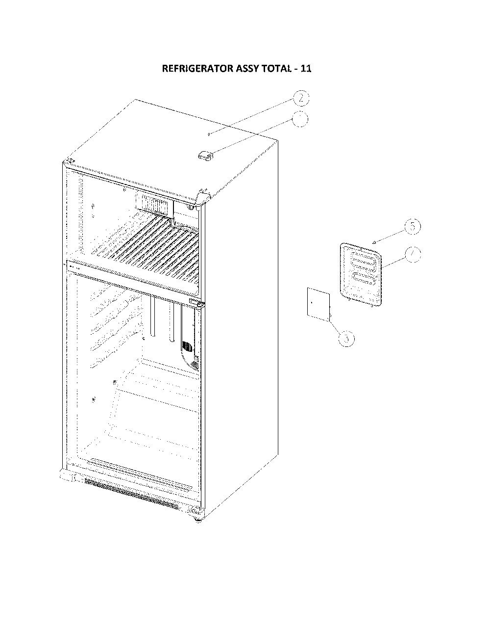 Refrigerator Total Diagram and Parts List for 11160515912  Kenmore Refrigerator