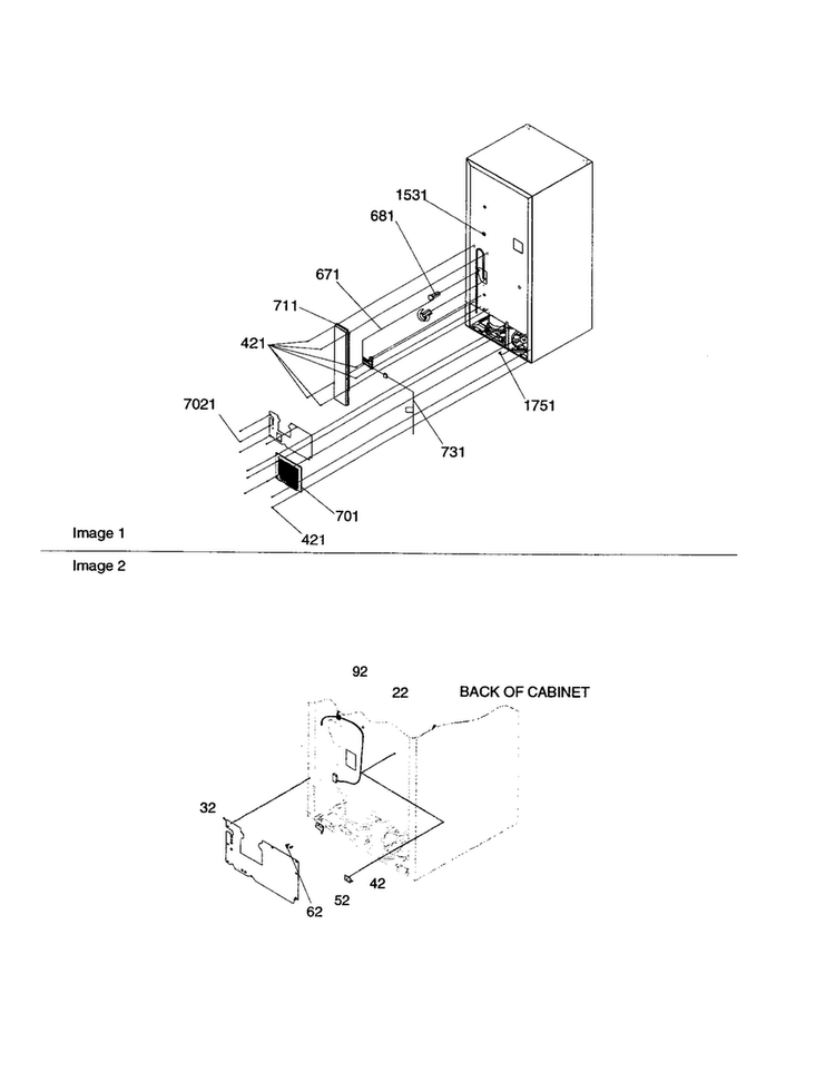 Cabinet Back Diagram and Parts List for BRD18V1E-P1326501WB  Amana Refrigerator
