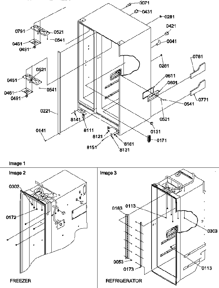 Cabinet Pats Diagram and Parts List for SBIE20TPW-P1190708WW  Amana Refrigerator