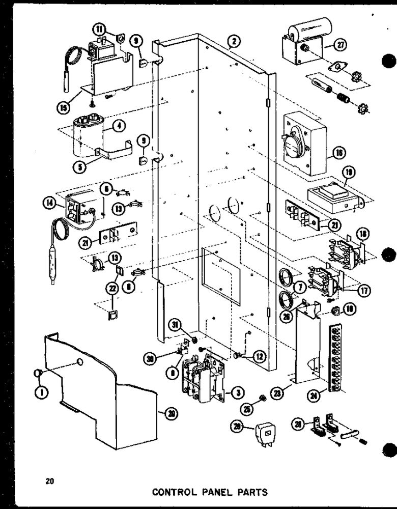 Control Panel Parts 2 Diagram and Parts List for RHQ60-001 P55201-51C Amana Air Conditioner