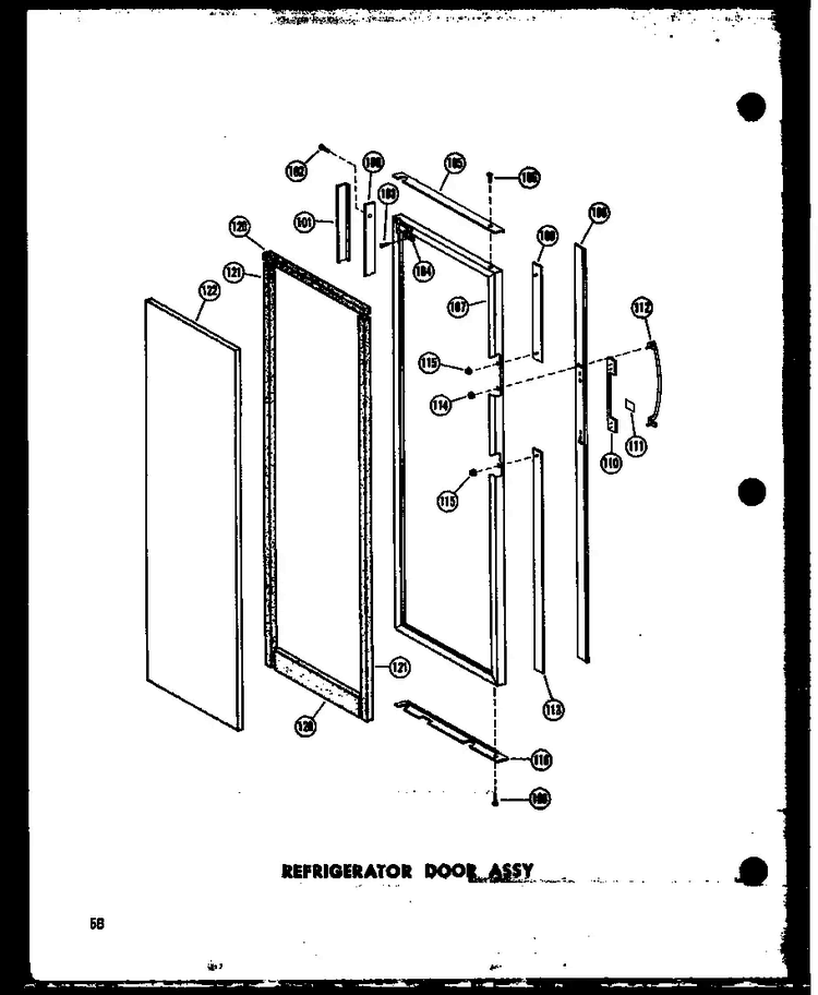 Refrigerator Door Assy Diagram and Parts List for SD19W-P60340-70W  Amana Refrigerator