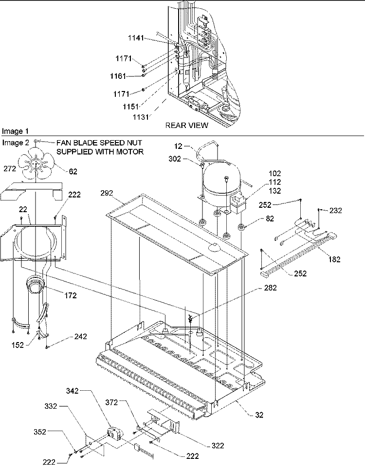 Machine Compartment Diagram and Parts List for DRB1801AC PDRB1801AC0 Amana Refrigerator