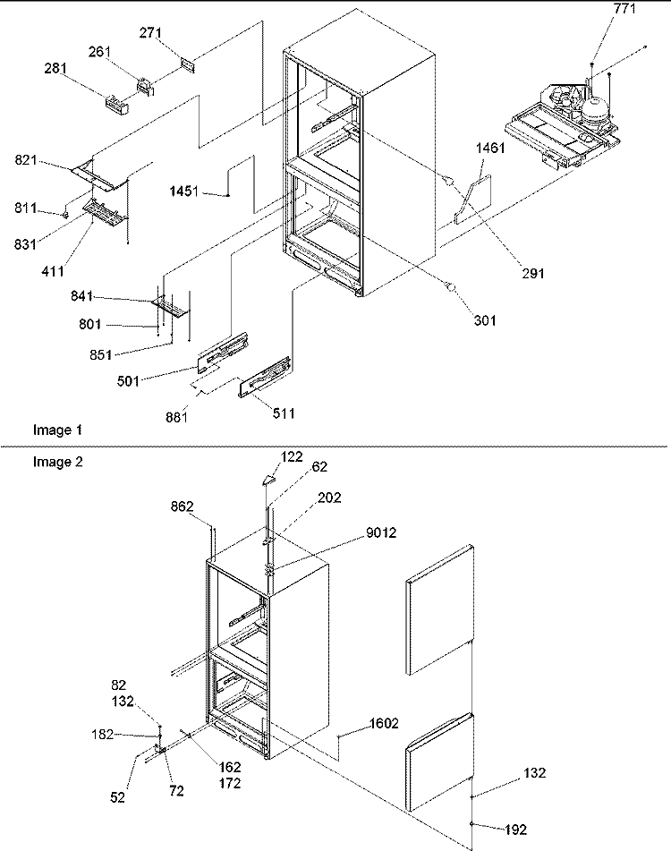 Covers, Hinges & Light Covers Diagram and Parts List for DRB1801AC PDRB1801AC1 Amana Refrigerator