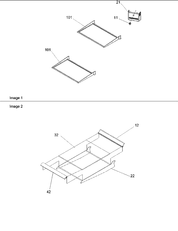 Refrig. Feature, & Shelf Assy Diagram and Parts List for DRB1801AC PDRB1801AC1 Amana Refrigerator