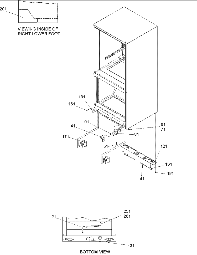 Insulation & Roller Assy Diagram and Parts List for DRB1801AC PDRB1801AC1 Amana Refrigerator