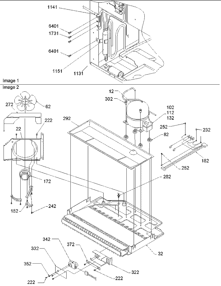 Machine Compartment Diagram and Parts List for DRB2101AC PDRB2101AC0 Amana Refrigerator