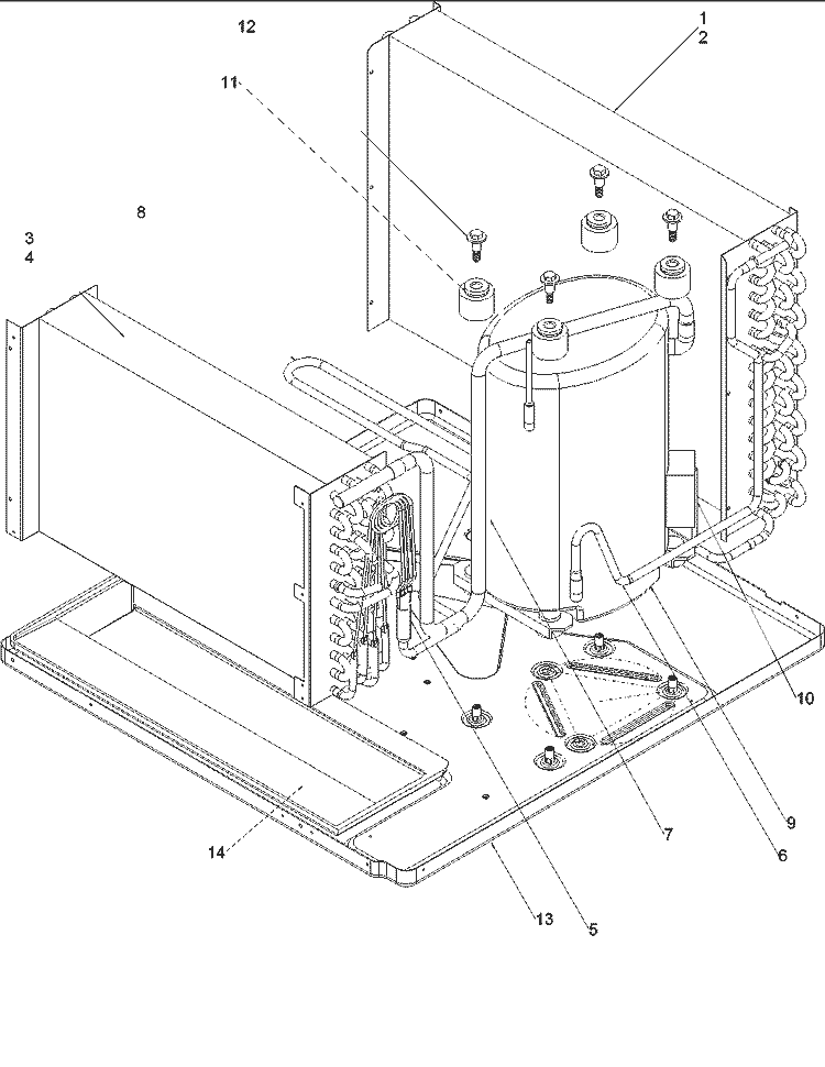Evaporator, Condenser and Compressor Diagram and Parts List for REF24080C5E REV REF24080C5E A Amana Air Conditioner