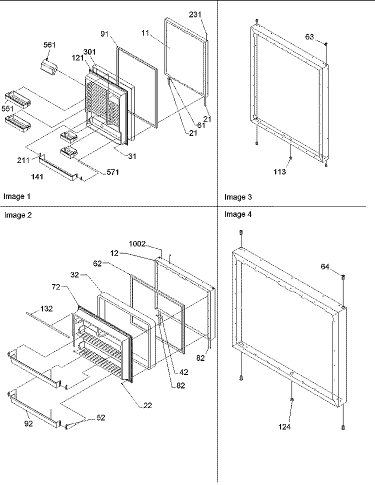 Door Assy Diagram and Parts List for BX21V2E P1325032W B Amana Refrigerator