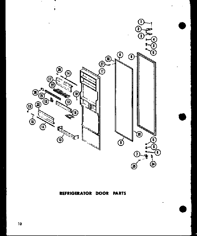 Refrigerator Door Parts Diagram and Parts List for ESR22C-G-P73900-10WG  Amana Refrigerator