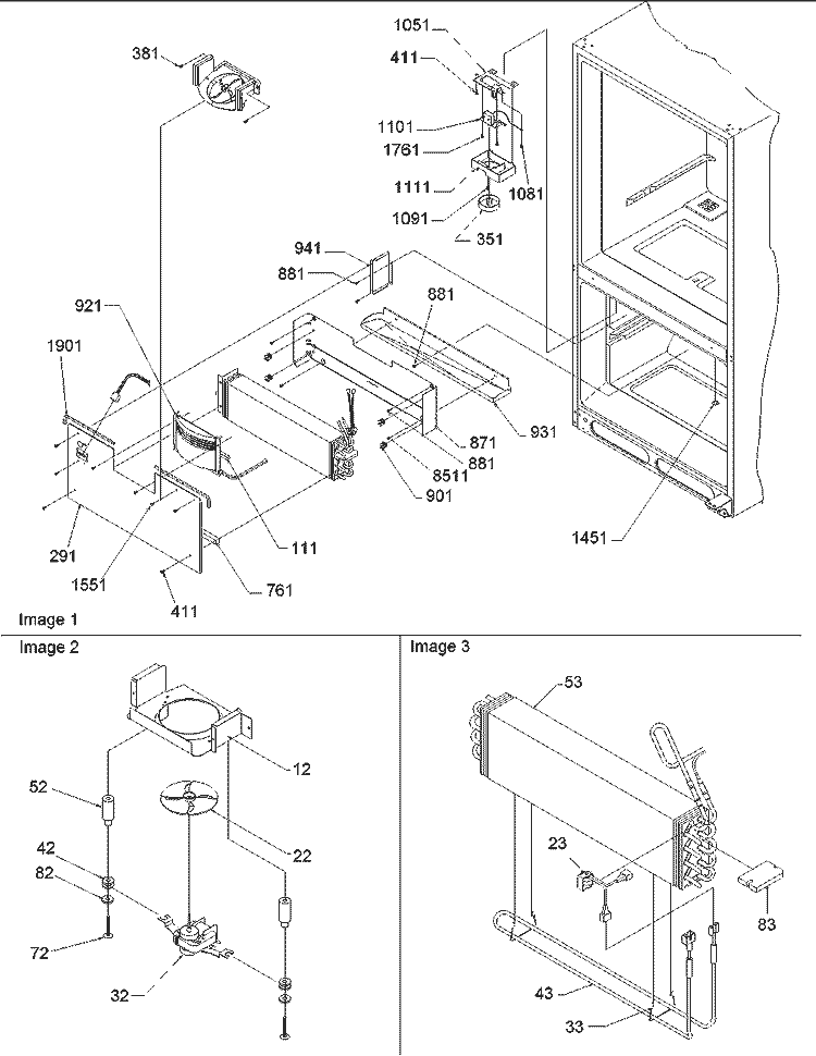 Evaporator & Freezer Control Assy Diagram and Parts List for DRB2101BW PDRB2101BW0 Amana Refrigerator