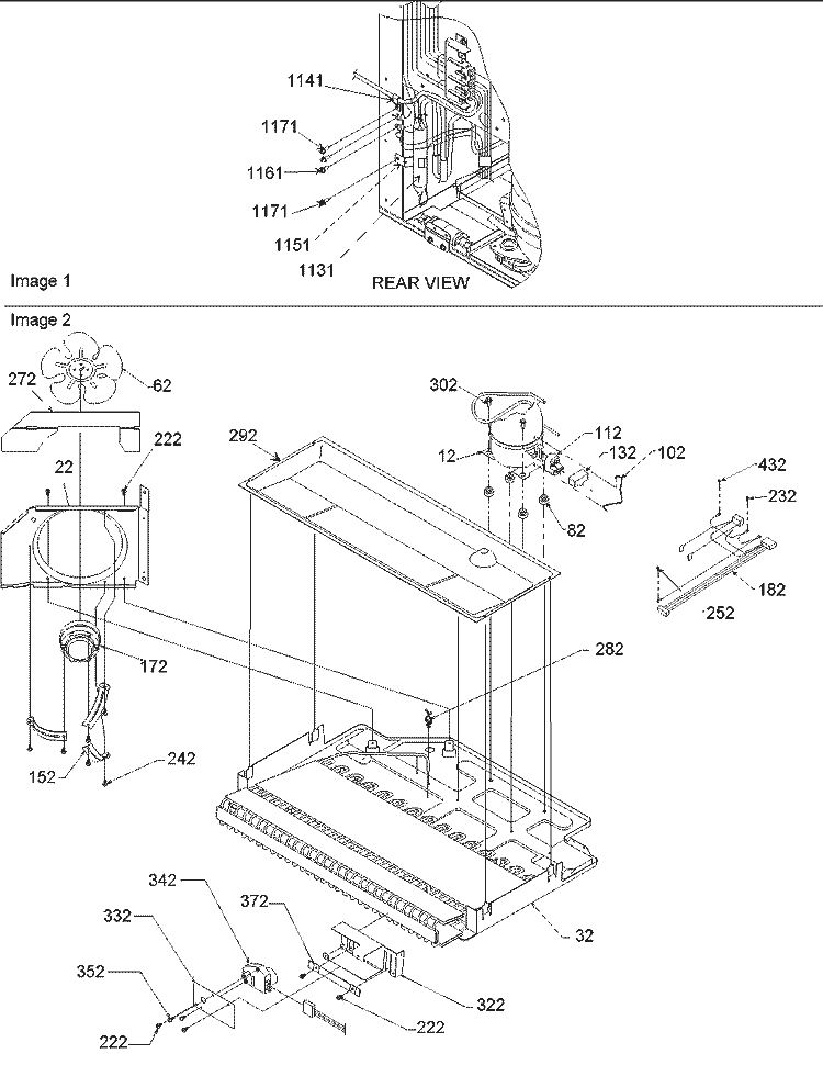 Machine Compartment Diagram and Parts List for BRD18V2C P1326504W C Amana Refrigerator