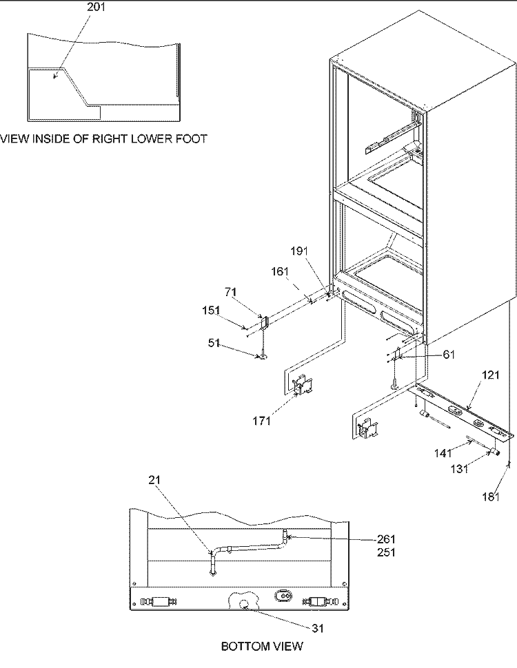 Insulation & Roller Assy Diagram and Parts List for BRD18V2C P1326504W C Amana Refrigerator