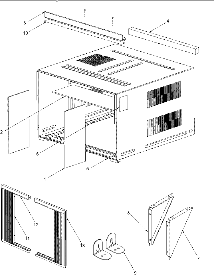 OUTER CASE ASSEMBLY Diagram and Parts List for AAC182SRA PAAC182SRA0 Amana Air Conditioner