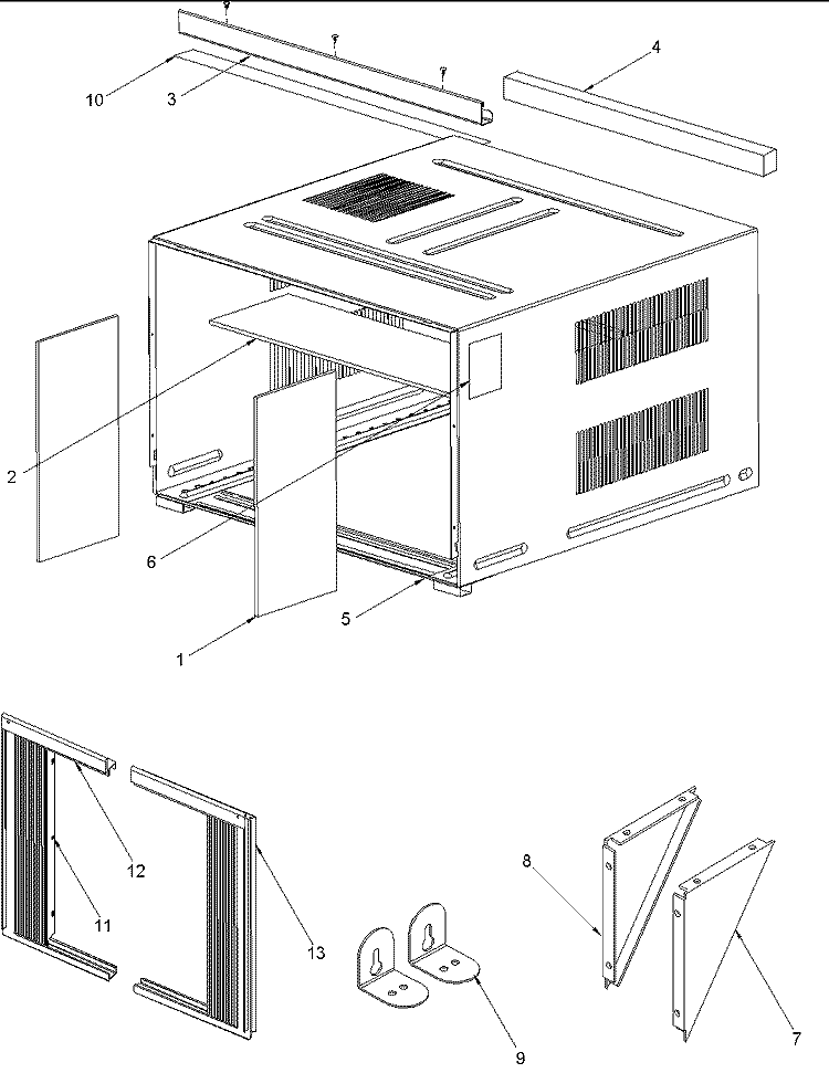 OUTER CASE ASSEMBLY Diagram and Parts List for AAC141SRA PAAC141SRA0 Amana Air Conditioner