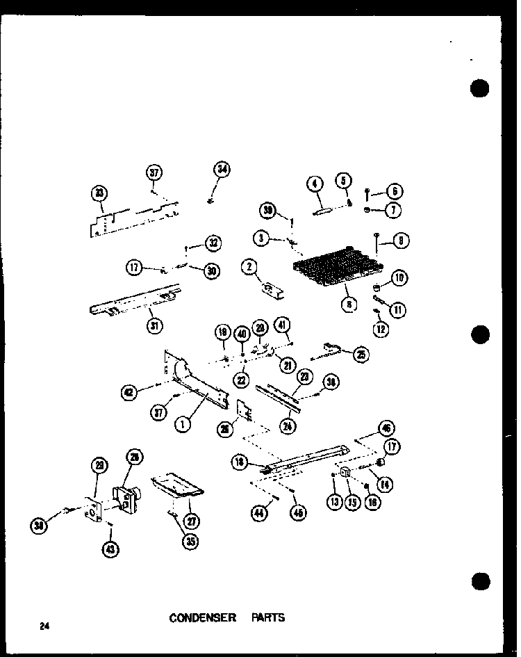 Condenser Parts Diagram and Parts List for ESR22D-P73900-20W  Amana Refrigerator