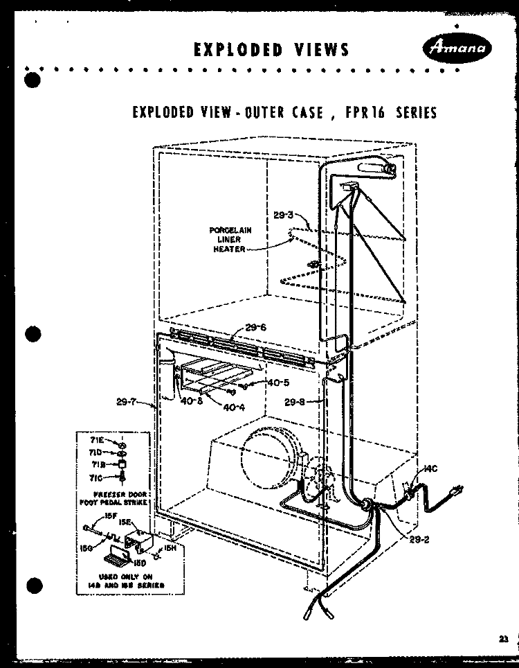 Page 5 Diagram and Parts List for FPR14B  Amana Refrigerator