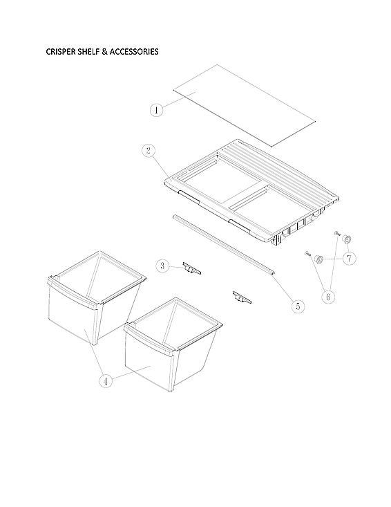 Crisper Shelf And Accessories Diagram and Parts List for 11161219614  Kenmore Refrigerator