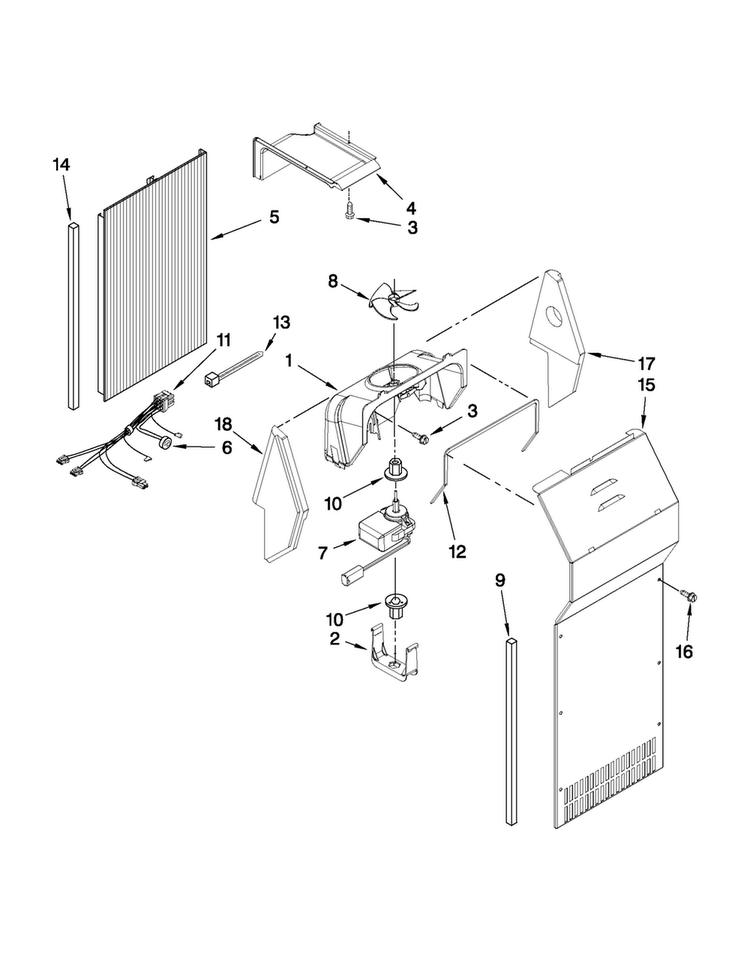 Air Flow Parts Diagram and Parts List for MSD2550VES03  Maytag Refrigerator