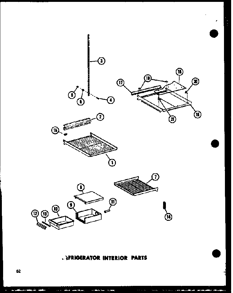Refrigerator Interior Parts Diagram and Parts List for ESR17N-A-P60350-55WA  Amana Refrigerator