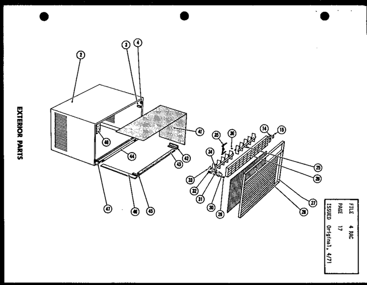 Exterior Parts Diagram and Parts List for FC24-3H-1 P54302-54R Amana Air Conditioner