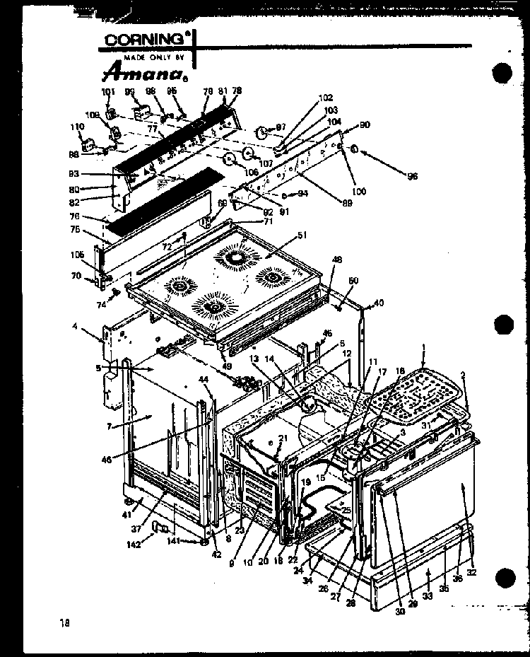 Section 5 Diagram and Parts List for ARC-2B P85122-2S Amana Range