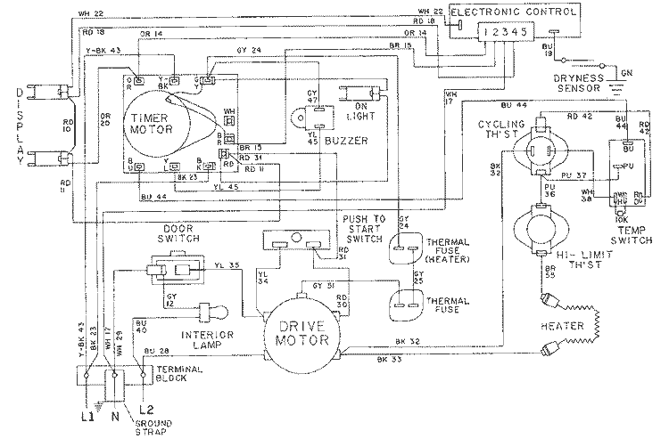 WIRING INSTRUCTIONS - LDE9334ACx Diagram and Parts List for  Maytag Dryer
