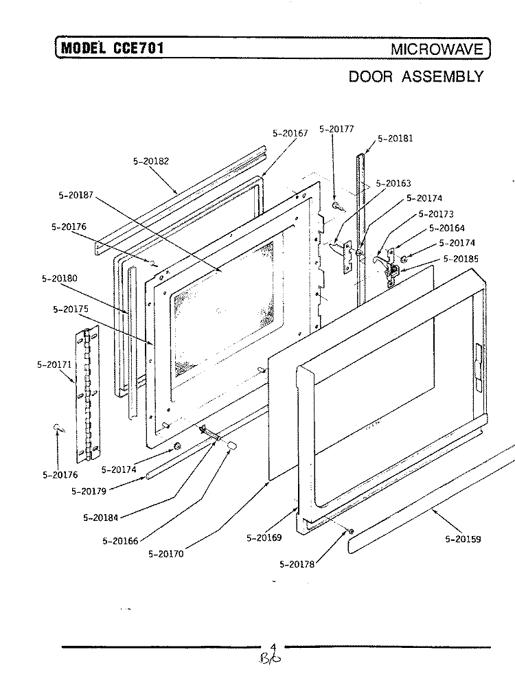 DOOR ASSEMBLY / MICROWAVE Diagram and Parts List for  Maytag Microwave Oven Combo